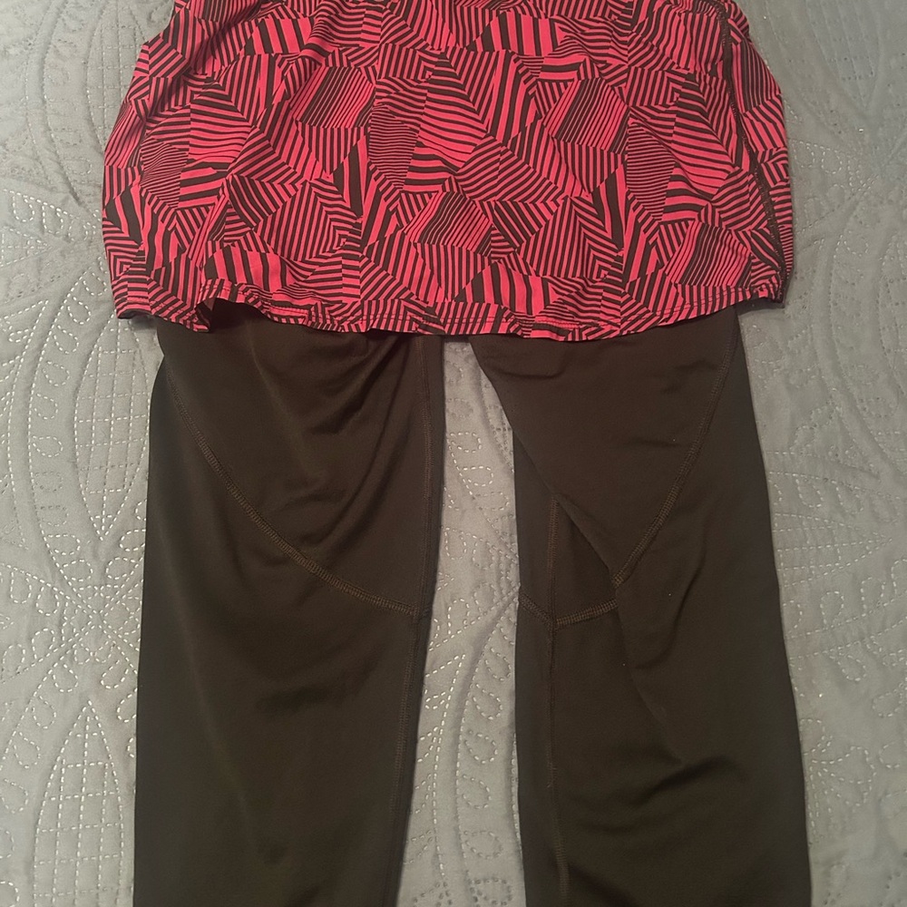 SkirtSports Black and Pink Athletic Skirt with capris - Picture 3 of 7